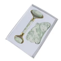 Natural Jade Roller Guasha Scraper Set Facial Massager Skincare Anti-Aging Face Eye Neck Beauty Roller Slim Lift Gua Sha Tool