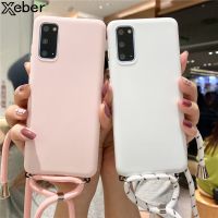 【Yellow peach flavor】สร้อยคอสำหรับ Samsung A9 A8 A7 A6 2018 A5 A750 J2 J4 Core J5 J7 Prime J6 J8 Plus สีทึบ TPU