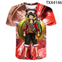 Japanese cartoon anime Luffy T-shirt 3d printed short sleeve T-shirt mens casual spring summer round collar comfortable clothes top