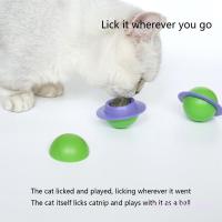 Catnip Wall Ball Toy for Cats Kitten Edible Licking Ball Cats Snack Pet Cats Chew Toy Teething Ball with Cover Rotary Ball Toys