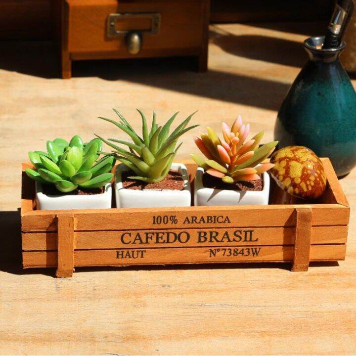 Malaysia Stock Wood Plastic Modern Simple Rectangle Plant Storage Box