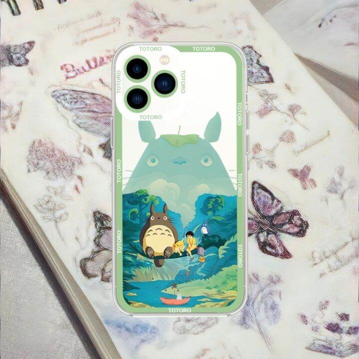 shine-electron-เคสโทรศัพท์สตูดิโอจิบลิโทโทโร่เพื่อนบ้านของฉันสำหรับ-samsung-s21-s22-s23บวกไลท์กรอบขอบใสพิเศษ