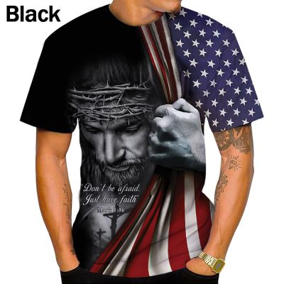 New Short Sleeve T-Shirt Jesus Pattern 3D T-shirt Fashion Round Neck Trend Casual Short Sleeve Top T-Shirt T-shirt