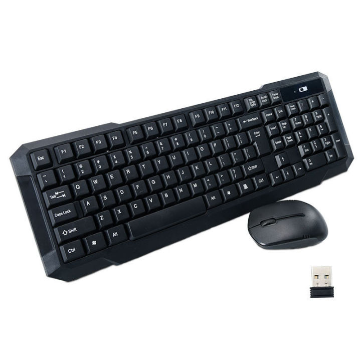 คีย์บอร์ดและเมาส์ไร้สาย-ชุดแป้นพิมพ์และเมาส์-keyboard-and-mouse-set-2-4ghz-wireless-keyboard-usb-คีย์บอร์ดเกมมิ่ง-black