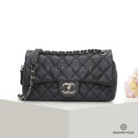 CHANEL EASY FLAP 10" BLACK CAVIAR SHW