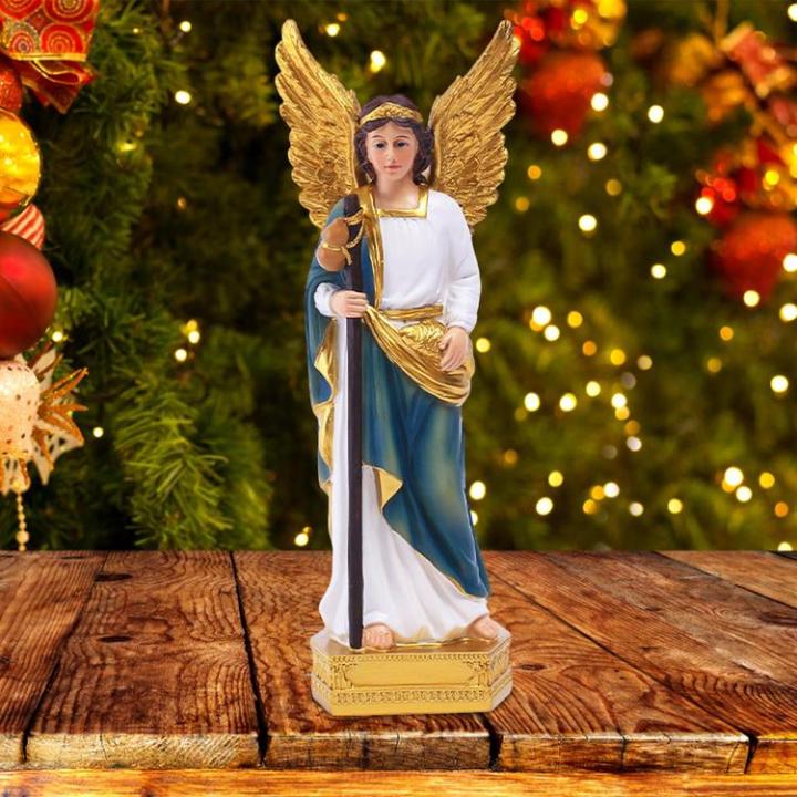 angel-table-decor-resin-archangel-saint-raphael-statue-festival-supply-christmas-figurine-for-tv-cabinets-bedside-tables-bookshelves-desks-premium