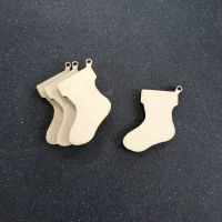 50pcs Blank Socks Shape Wooden Christmas Pendant Cute Christmas DIY Hangings Merry Christmas Stockings Christmas Tree Decoration