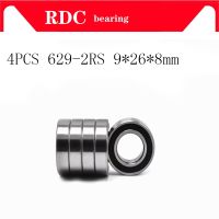 ▽✼ 4PCS ABEC-5 629 2RS 629RS 629-2RS 629 RS 9x26x8 mm Miniature double Rubber seal High quality Deep Groove Ball Bearing