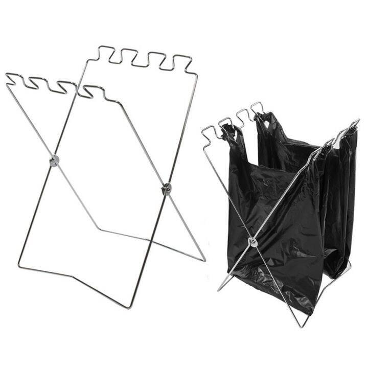 CC Ready Stock Garbage Bag Hanger Foldable Trash Bag Holder Trash Rack