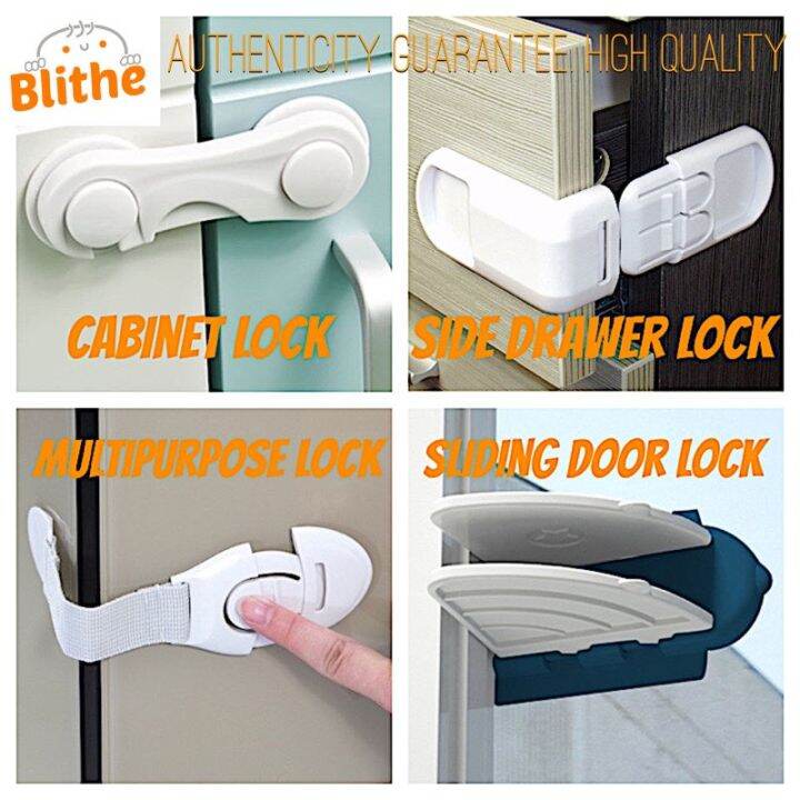 blithe baby lock child safety sliding door drawer refrigerator cupboard door handle side