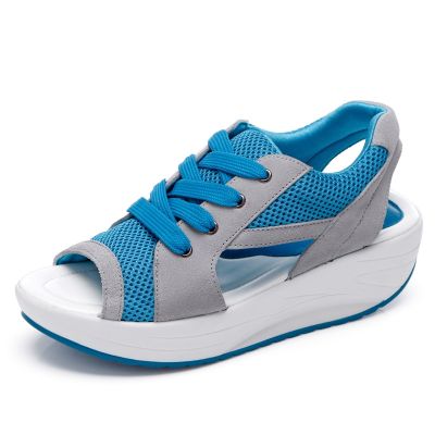 hot【DT】◈✻✔  Shoes Flat Platform Wedges Sandals Breathable Fashion Woman Ladies Tennis Toe Hot Sandalias s074