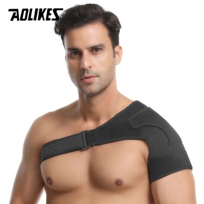 AOLIKES อุปกรณ์ป้องกันผ้าพันไหล่ข้อต่อสายรัดปวดและเจ็บสายพยุงไหล่อุปกรณ์กีฬาสำหรับฝึกกีฬาปรับได้ซ้าย/ขวา