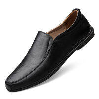 2023 Mens Casual Shoes for men Genuine Leather Handmade Moccasins Loafers cow leather for man Mens Shoes 37 to Big Plus Size 46 Spring black or brown color slip on