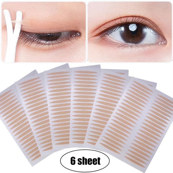 6 Sheets 240pcs Eyelid Tape Sticker Invisible Double Fold Eyelid Lace