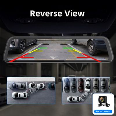 Bluavido กล้องติดรถยนต์กระจกมองหลังรถยนต์4G ADAS ระบบ Android GPS Navi DVR 3 In 1 HD 1080P เครื่องบันทึกวิดีโอการขับขี่กล้องคู่