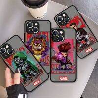 {L electronic shell} น่ารัก Marvel Hero Avengers สำหรับ iPhone SE 7 8 Plus 6S 14 Plus 12 Mini XS X 11 XR 13 Pro Max 14Pro Matte กันกระแทกเคสโทรศัพท์