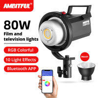 AMBITFUL FL80RGB 80W 10000K LED Video Light New Version Modeling light Balanced CRI96 TLCI 95+ 5 Pre-Programmed Lighting Effect Bowens Mount