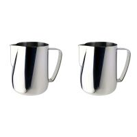 2X Milk Jug 350Ml Stainless Steel Frothing Pitcher Pull Flower Cup Coffee Milk Frother Latte Art Milk Foam Tool