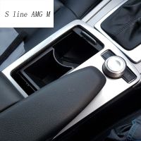 Car Styling Interior Stainless Steel Sticker Water Cup Holder Panel Decoration Trim For Mercedes Benz C Class W204 2008-2014 RHD