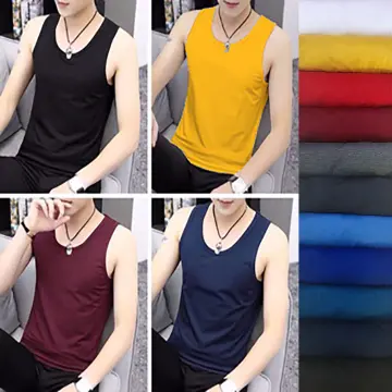 W M F OWN MADE 9COLOUR Cotton Men Muscle Shirt Round Neck