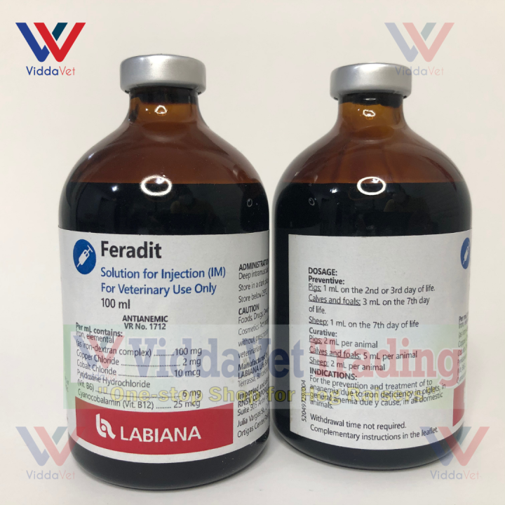 Feradit 100ml Iron Dextran I.njectable Solution Imported Labiana Spain
