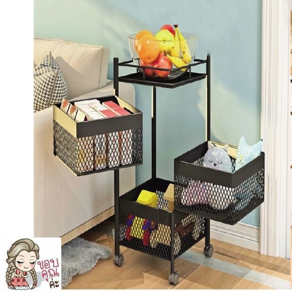 steel-storage-shelf-in-square-shape-rotatable-3-tiers-with-wheels-size-30-30-65-cm-black