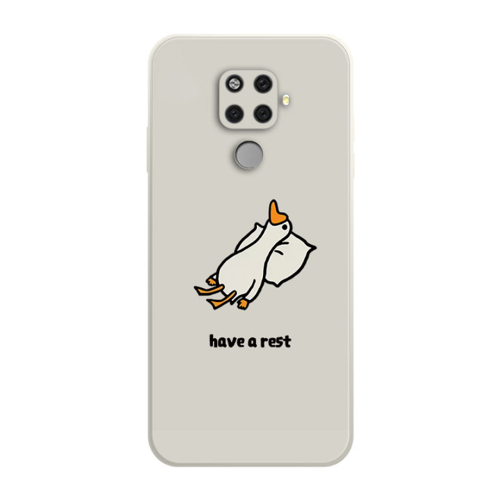 เคส-huawei-nova-5i-pro-case-เคสการ์ตูนน่ารักเป็ดเคสซิลิโคนเหลว-flocking-ฝาครอบโทรศัพท์ป้องกัน-เคสโทรศัพท์