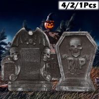 【YP】 4/2/1pcs Horror Foam Rip Tombstone Grave Bat Cobweb Simulated Tomb Garden Props Decorations