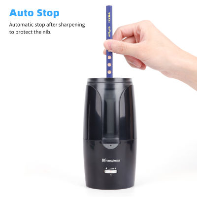 tenwin Automatic Electric Pencil Sharpener Heavy-Duty Helical Blade to Fast Sharpen Adjustable Sharpness for 6-12mm Pencil