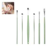 6 Pcs Soft Silicone Ear Wax Remover Portable Ear Cleaner Stainless Steel Ear Wax Curette Remover Ear Pick Ear Picking Tool Home