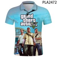 2023 new design- New Summer Grand Theft Auto 4 3D Printed Streetwear Hombre Camisas De Polo Men Fashion Casual Polo Homme Boy Short Sleeve Cool