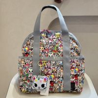 LeSportsac Le Poetry Tokidoki กระเป๋าสะพายหลังนักเรียนหญิงสีดำกระเป๋าสะพายกระเป๋าเดินทาง 2442