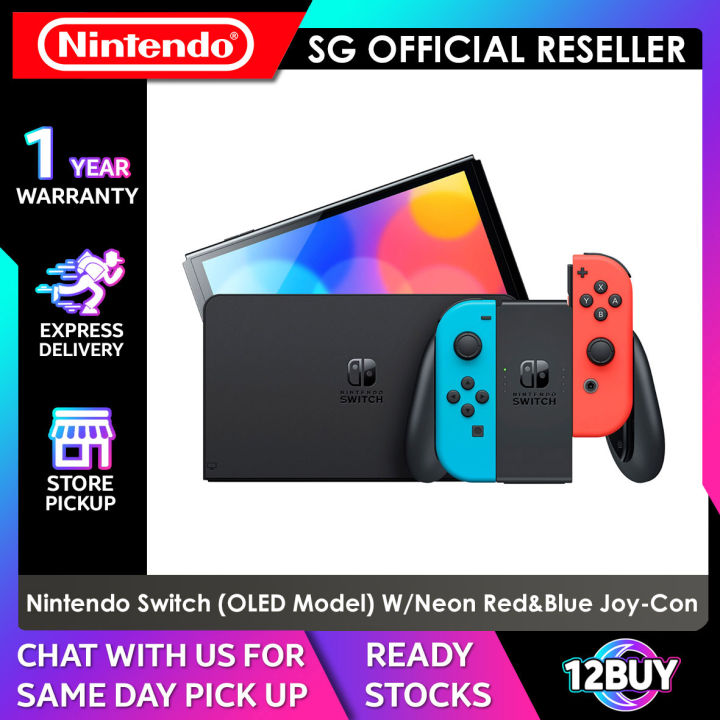 Nintendo Switch – OLED Model w/ Neon Red & Neon Blue Joy-Con