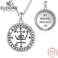 Eudora Real 925 Sterling Silver Saint Michael Medal Necklace Amulet Pendant Patronus Exquisite Jewelry Party Gift For Men Women