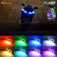 RF Remote BT App Multi Color Ultra Bright RGB LED Angel Eyes Halo Rings For Yamaha R1 YZF-R1 2004 2005 2006 2007 2008