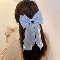 Solid Gauze Fairy Clips Yarn Bow Hair Clip For Women Girls Spring Clip Back Head Hairpin Fashion Hair Accessories Hair Accessories