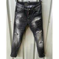 【YD】 Mens Hole Spray Paint Denim Pants Street Moto Biker Jeans 089