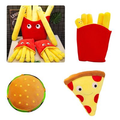 Plush Cartoon Cute French Fries Soft Toys Cuddly Pizza Pillow Gifts Kids Cushion