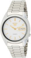 Seiko Mens SNXG47 Seiko 5 Automatic White Dial Stainless Steel Watch