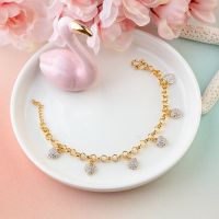 พร้อมส่ง!! สร้อยข้อมืออิตาลี18K สร้อยข้อมือสีทอง18K สร้อยข้อมือเกาหลีทอง24K