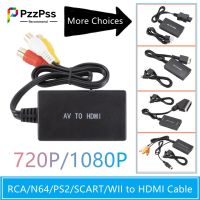 Kabel Konverter Audio Video Kompatibel dengan HD 720P/1080P RCA/N64/PS2/AV S-VIDEO/SCART/WII Ke HDMI untuk Proyektor HDTV DVD Nintendo 64