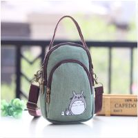 Canvas Fashion Cartoon Totoro Cute Bear Crossbody Shoulder Bags Girls Zipper Phone Bag Casual Women Small Coin Purse Handbag New