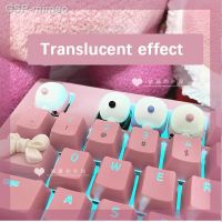 ☆♞Mimeo Esc Translúcido Panda Ass Jogo Teclado Mecânico Resina Um Dos Desenhos Animados Ruz Eixo Personalidade Artesanal Keycap