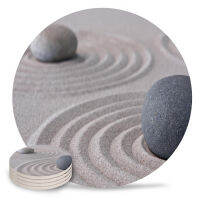 Sand Stones Zen Placemat Coffee Drinks Dining Table Mats Absorbent Ceramics Coaster for Kitchen