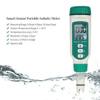 สมาร์ทแบบพกพาเครื่องวัดสารละลายมือถือ ATC Salinometer Halometer เกลือ Gauge Salty Brine เมตรน้ำทะเลความเค็ม