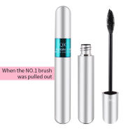 2 in 1 4D False Eyelashes Silk Fiber Makeup Black Waterproof Lengthening Mascara