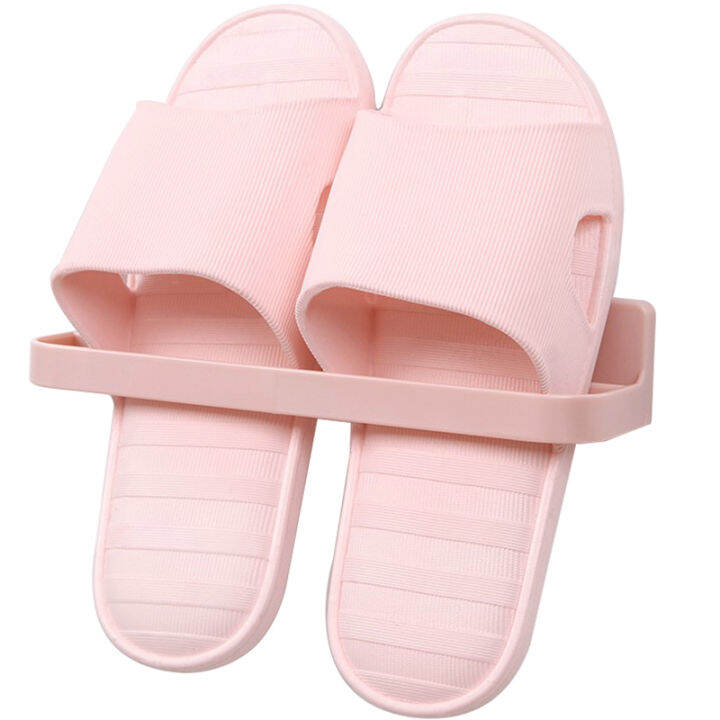 Bathroom slipper rack punchingfree toilet drain behind toilet door