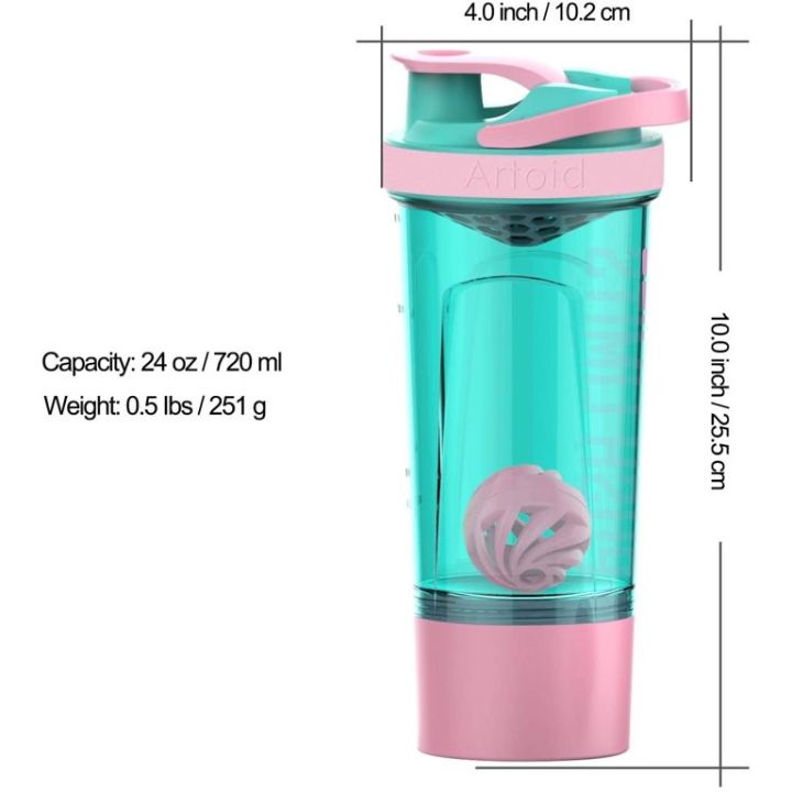 แก้วเชคบอล-artoid-mode-protein-shaker-bottle-with-blender-balls-mixing-grids-flip-top-24-oz-pink