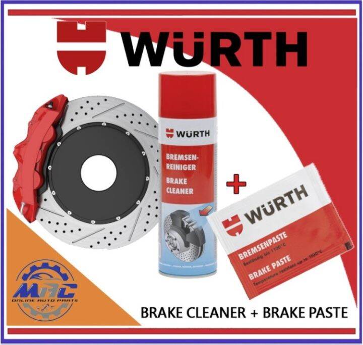 Wurth Brake Cleaner 500ml and BRAKE PASTE high temperature 1100c