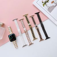 Metal+Ceramic Strap For Apple Watch Band Ultra 8 7 49mm 44mm 40mm 45mm 41mm 42mm Slim Stainless Steel Bracelet iWatch 6 5 4 3 SE Straps